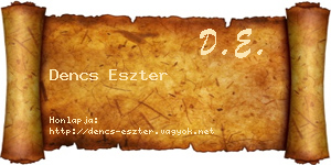 Dencs Eszter névjegykártya